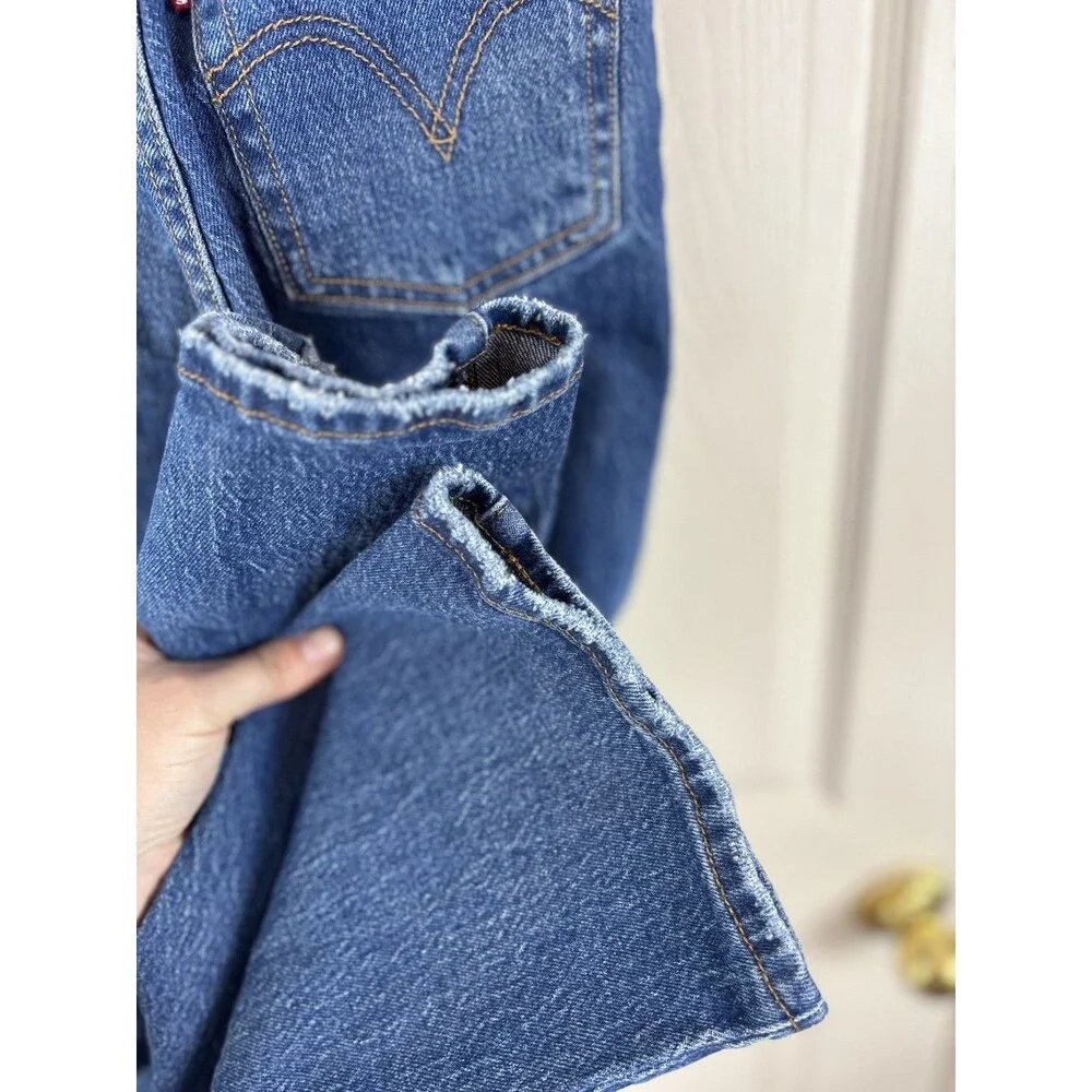 Levi Ribcage Straight Ankle Jeans Medium Wash Big E Womens Size 25 - 276 - Picture 5 of 7